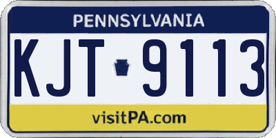 PA license plate KJT9113