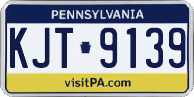 PA license plate KJT9139