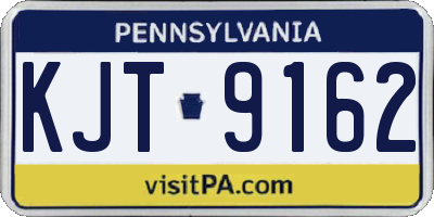 PA license plate KJT9162