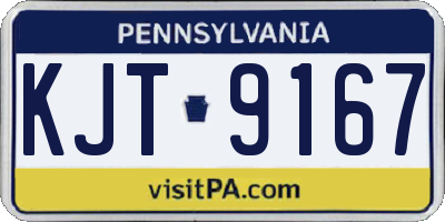 PA license plate KJT9167