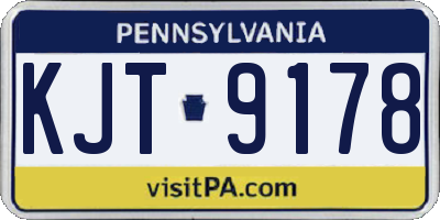 PA license plate KJT9178