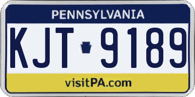 PA license plate KJT9189