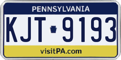 PA license plate KJT9193