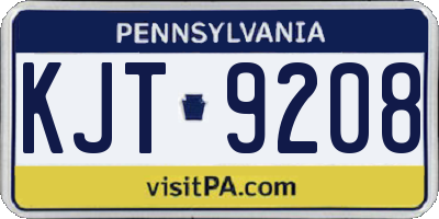 PA license plate KJT9208