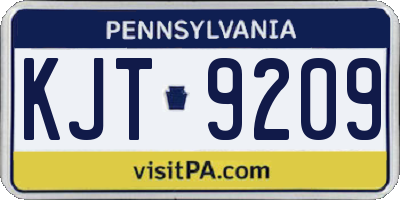 PA license plate KJT9209