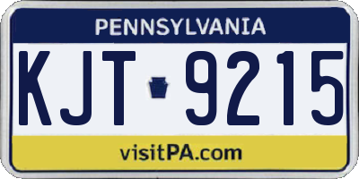 PA license plate KJT9215