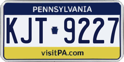 PA license plate KJT9227