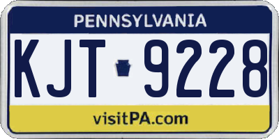 PA license plate KJT9228