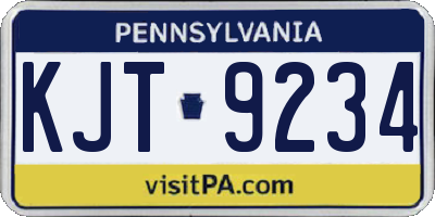 PA license plate KJT9234