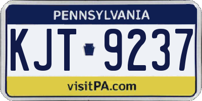 PA license plate KJT9237