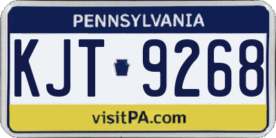 PA license plate KJT9268