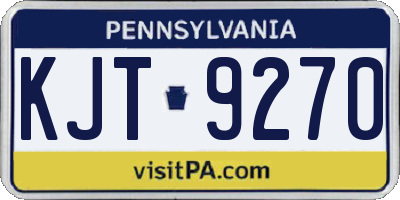 PA license plate KJT9270