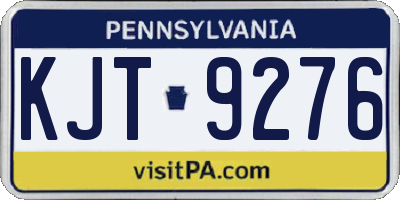 PA license plate KJT9276
