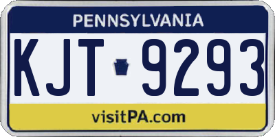 PA license plate KJT9293