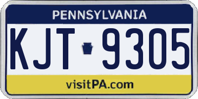 PA license plate KJT9305