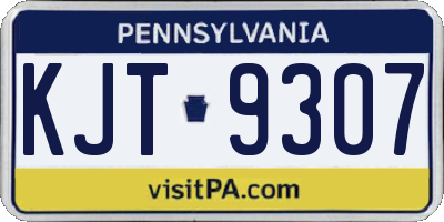 PA license plate KJT9307