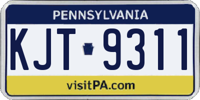 PA license plate KJT9311