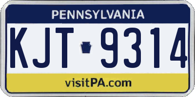 PA license plate KJT9314