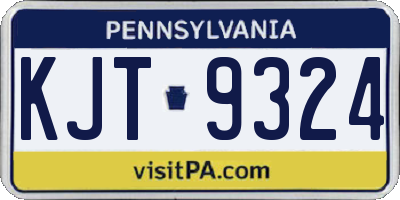 PA license plate KJT9324