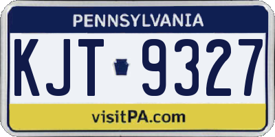 PA license plate KJT9327