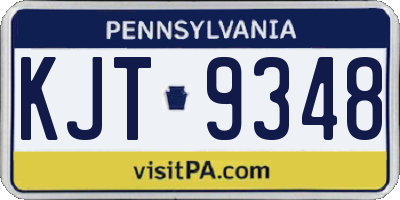 PA license plate KJT9348