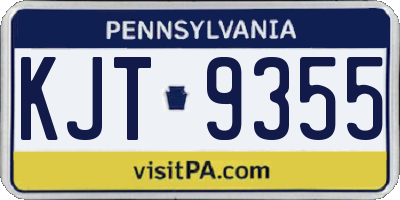PA license plate KJT9355