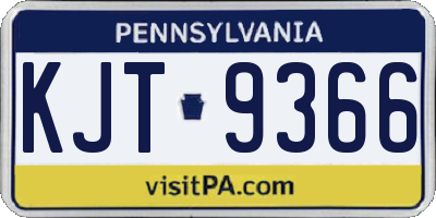 PA license plate KJT9366