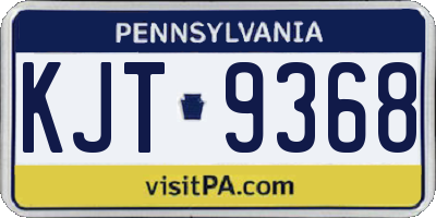 PA license plate KJT9368