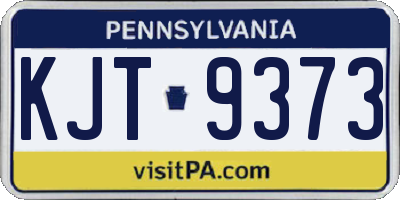 PA license plate KJT9373
