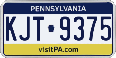 PA license plate KJT9375
