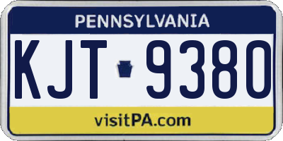 PA license plate KJT9380