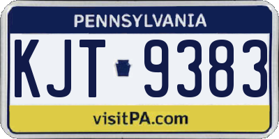 PA license plate KJT9383