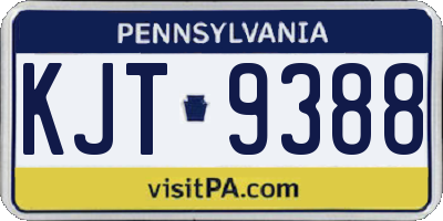 PA license plate KJT9388