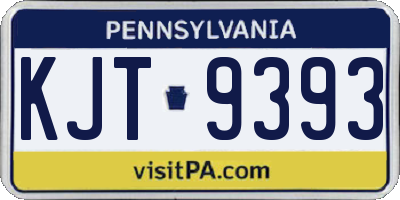PA license plate KJT9393