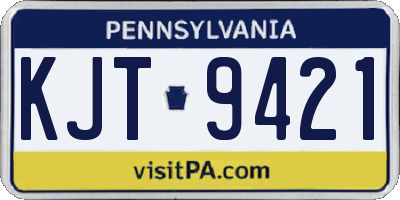 PA license plate KJT9421