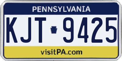PA license plate KJT9425