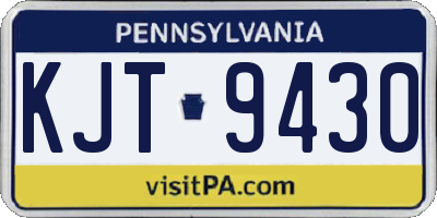 PA license plate KJT9430