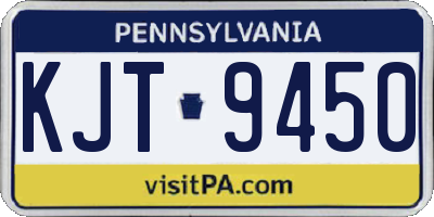 PA license plate KJT9450