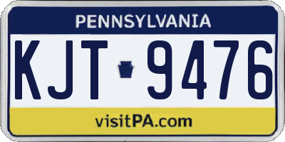 PA license plate KJT9476