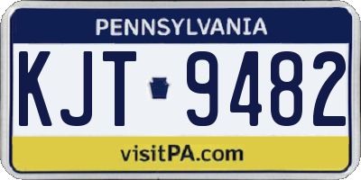 PA license plate KJT9482