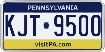 PA license plate KJT9500