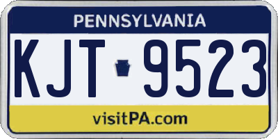 PA license plate KJT9523