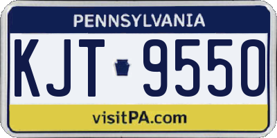 PA license plate KJT9550