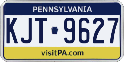 PA license plate KJT9627