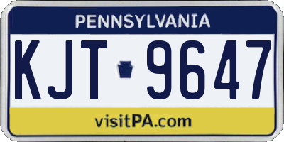 PA license plate KJT9647