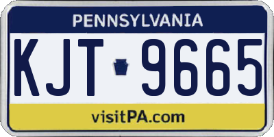 PA license plate KJT9665