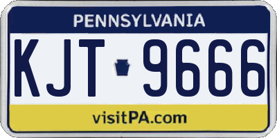 PA license plate KJT9666
