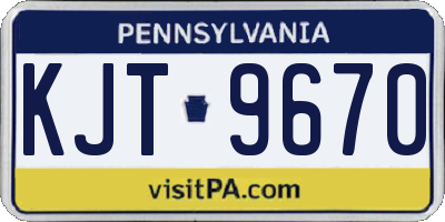 PA license plate KJT9670
