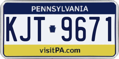 PA license plate KJT9671