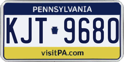 PA license plate KJT9680